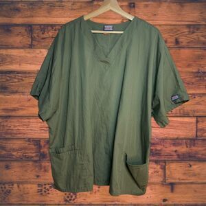 Cherokee Workwear Olive Green Short Sleeve Scrub Top 3XL